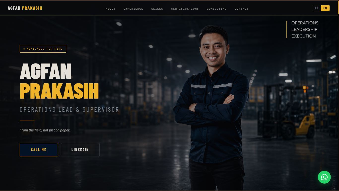 Website portofolio Agfan Prakasih